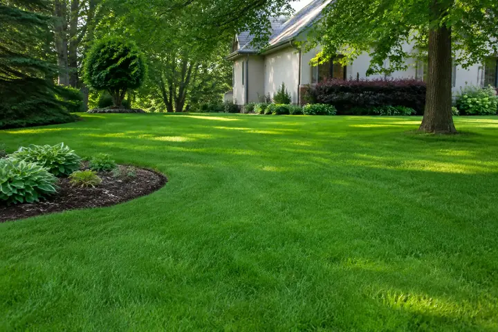 Healthy Mankato lawn supported by seasonal Lawn Mowing